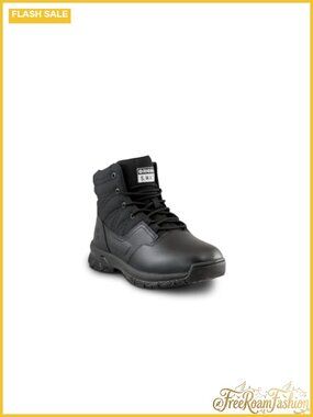 6" Side Zip Polishable Toe Work Boot Leather Slip Resistant Tactical Boot